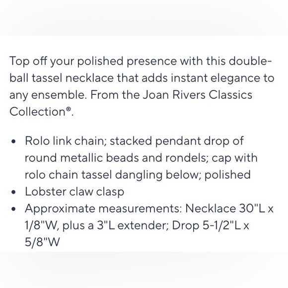 Joan Rivers Glamour 30 inch gold tassel necklace. - Picture 9 of 9